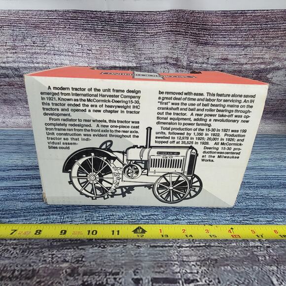 Vtg 1992 Scale model 1/16 IH Case 15-30 on steel w/frontend diecast tractor gray - Picture 9 of 11